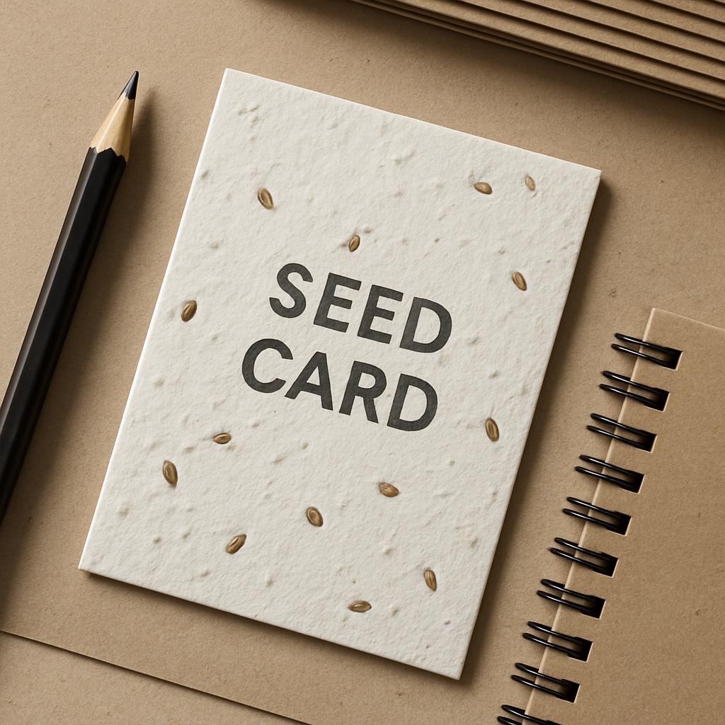 Seed card stationery is innovative because it replaces traditional paper cards with a unique token that can grow into a pl...